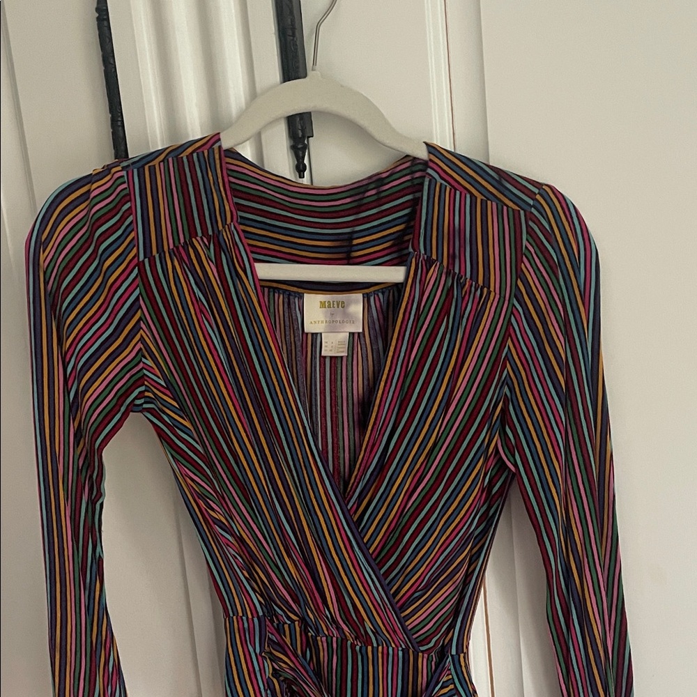 Maeve Striped Wrap Top